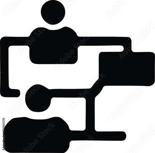 Simple organizational chart icon representing hierarchy team structure and management relationships