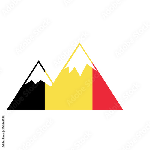 Free Download Belgium Flag Mountains In Icon - GFXLoad
