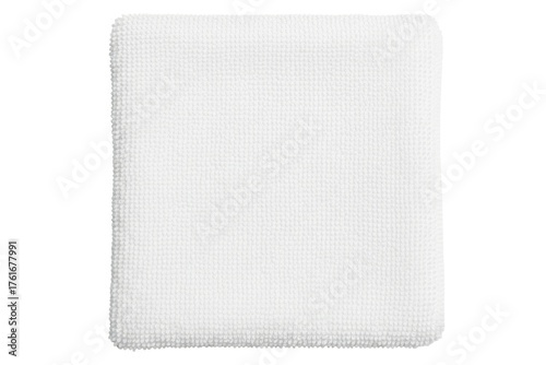 White folded soft and clean terry cloth isolated on transparent background