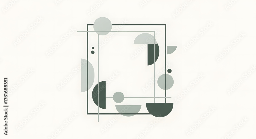 Fototapeta premium Minimalist Abstract Composition with Geometric Shapes and Clean Lines