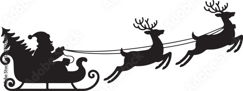 Reindeer Santa silhouette vector design