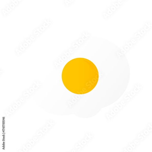 A simple, stylized illustration of a fried egg with a bright yellow yolk and a white, cloud-like egg white against a clean white background.