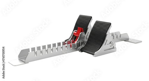 Athletic starting block isolated on transparent background