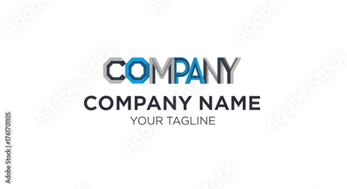 Modern Company Logo Design with Bold Typography and Abstract Elements.