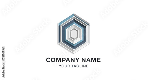 Geometric Hexagon Logo Design with Gradient Layers for Modern Company Branding.
