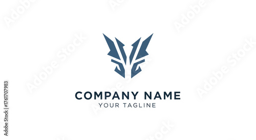 Abstract logo design with stylized wings and company name for branding.