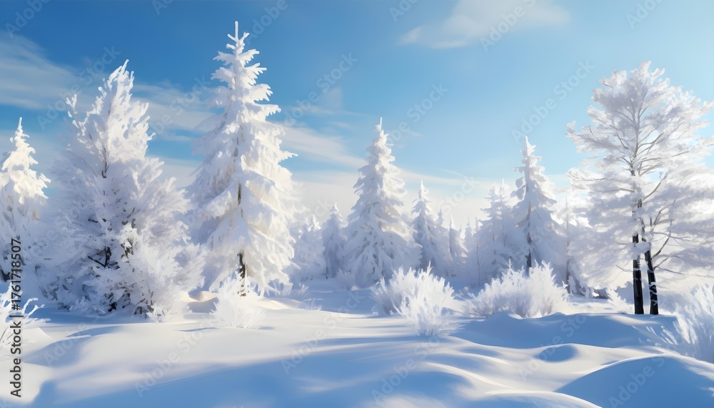 Naklejka premium snow covered trees