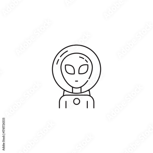 Alien icon Symbol Outline Transparent background Editable Stroke