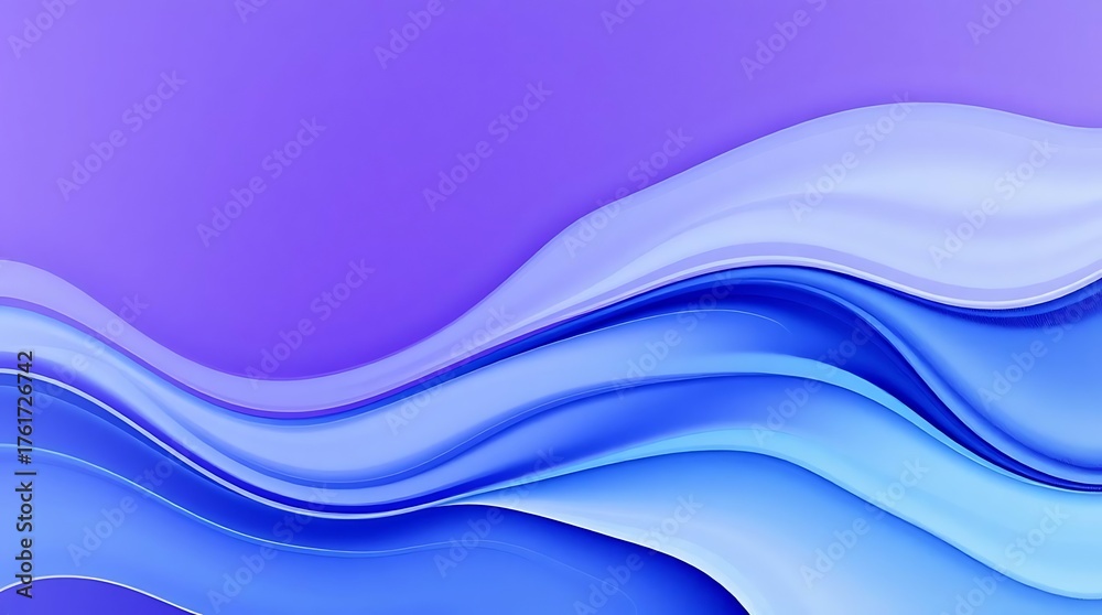 Fototapeta premium Abstract Fluid Waves in Purple and Blue Hues - Smooth, Flowing, and Dynamic Liquid Art