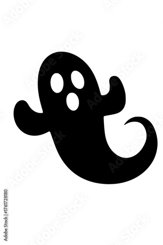 Spooky Halloween Fun with a Playful Ghost Silhouette, Perfect for Invitations, Decorations, and Festive Designs, Originally a Scalable Vector Graphic