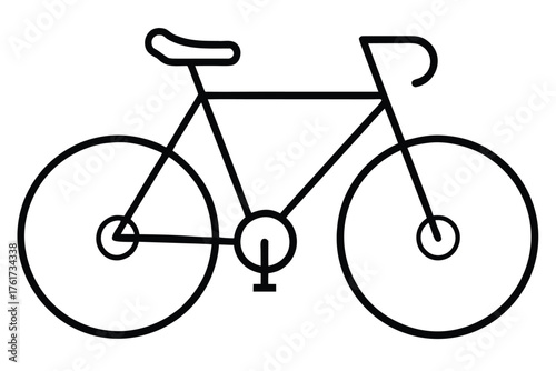 Simple Bicycle Icon in Black and White with a racing handlebar design