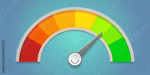 Flat Design Satisfaction Meter: Happy Customer Feedback Survey Graphic