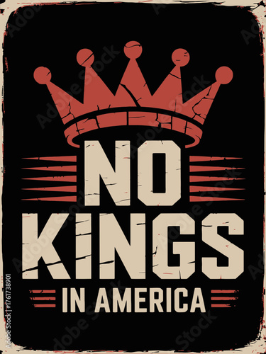 No Kings in America Distressed Vintage Design