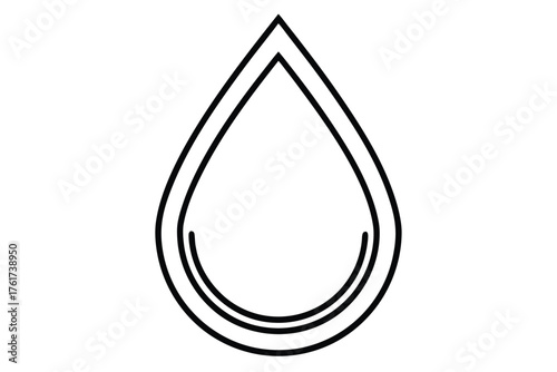 Stylized Water Drop Icon Symbolizing Purity Cleanliness and Refreshment in Simple Design