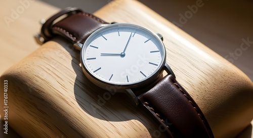 Wallpaper Mural Minimalist Wristwatch with Leather Strap Torontodigital.ca