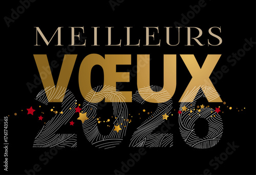 MEILLEURS VOEUX 2026 DORÉ SUR FOND NOIR