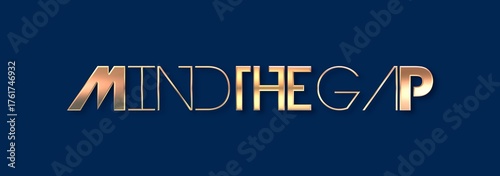Testo MIND THE GAP con sfondo colorato