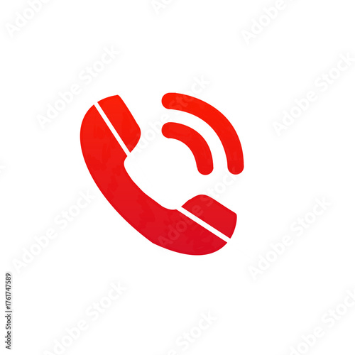 Minimalist Red Phone Icon – Vector Symbol for Call, Mobile, UI, Communication