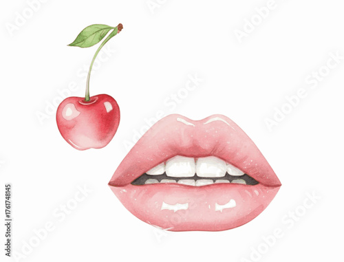 Berry Blush Sweet Cherry Blush isolated watercolor vector illustration svg
