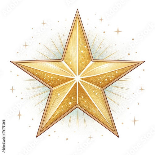 golden star on white background