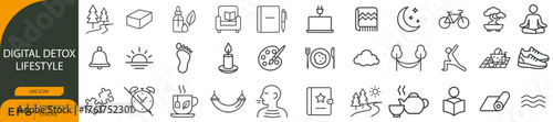 Chakra Detox Lifestyle Icon Set – Symbols of Wellness, Mindful Living, and Holistic Health Practices