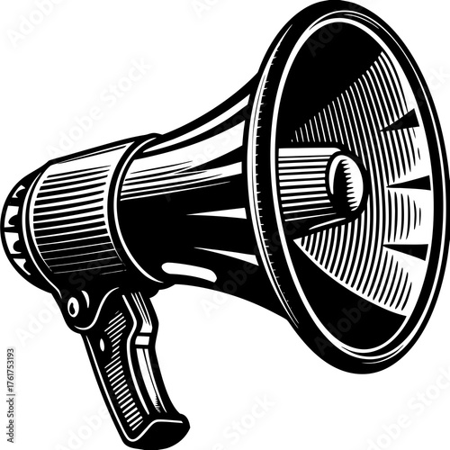 Amplifying the Message: A classic megaphone illustration, perfect for conveying announcements, directives, or calls to action. It is a symbol of power, communication, and clear directives.