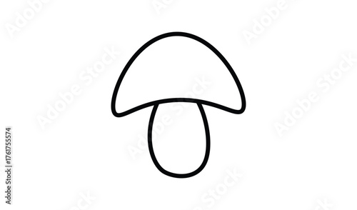 Simple outline drawing of a mushroom