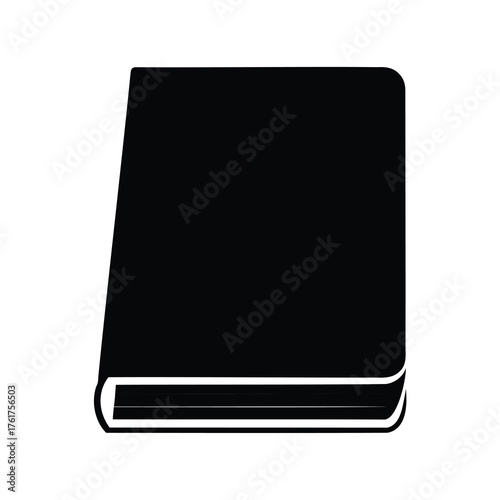 Black hardcover book with crisp white background minimalist book symbol image