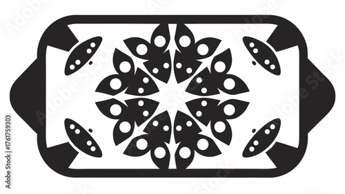 Elegant serving tray design for stylish home decor, perfect for modern kitchens and sophisticated dining, a decorative geometric floral pattern for unique presentation