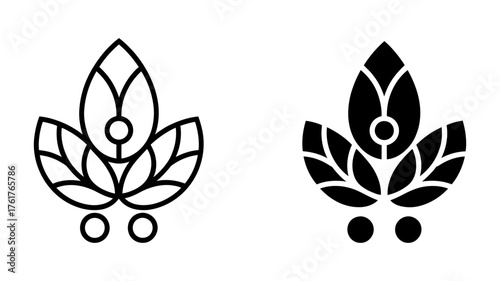Vector art of elegant floral emblem, showcasing a harmonious blend of natures beauty and minimalist design principles