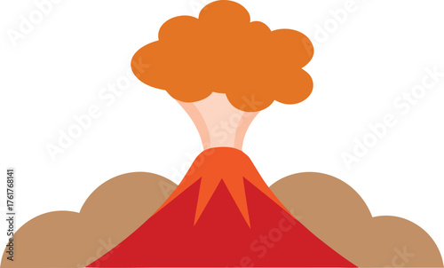 Volcano Eruption Cartoon Vector Illustration
