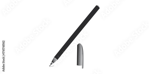pen isolated on white. black pen isolated on white. pen on white background. 
