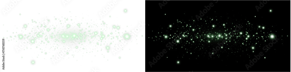 Fototapeta premium Elegant PNG overlay featuring luminous particles and festive glitter for