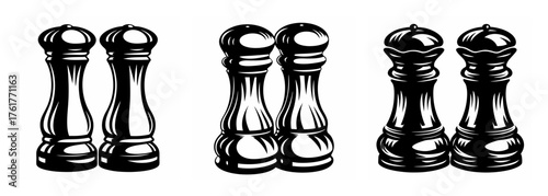 Classic stainless steel pepper grinder set salt shaker elegant kitchen condiment tools