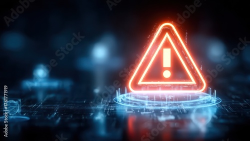 Warning sign on digital platform