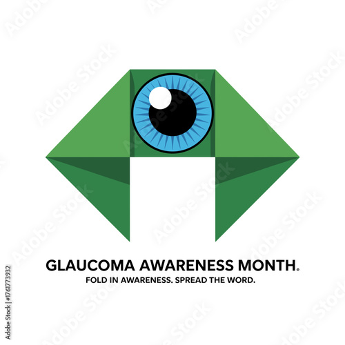 Origami Eye Ribbon for Glaucoma Awareness Month
