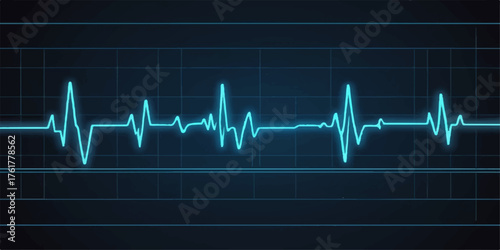 The ECG monitor displays a pulsating heartbeat wave on a medical graph, essential for health monitoring in cardiology