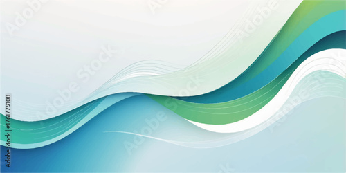Abstract blue wave flowing design with lines for futuristic technology background illustration