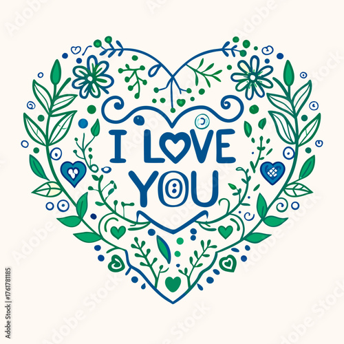 Romantic Typography Vector Illustration


