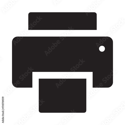Printer Icon Print, Office Device, Document, Technology Vector Illustration