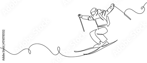 Snowboarder, continuous line drawing, hand drawn line art, on transparent background. One line continuous outline isolated vector illustration. Editable stroke