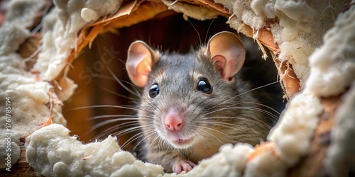 Damaged Home Insulation, Rat Infestation, Pest Control Emergency