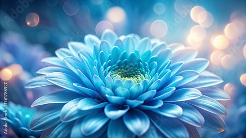 Delicate Light Blue Flower Petals Macro Photography with Bokeh Background