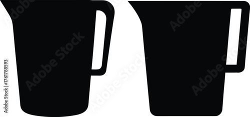 Black pitcher, silhouette, monochrome, minimalist, 3d render, abstract shape, clean, simple, high contrast
