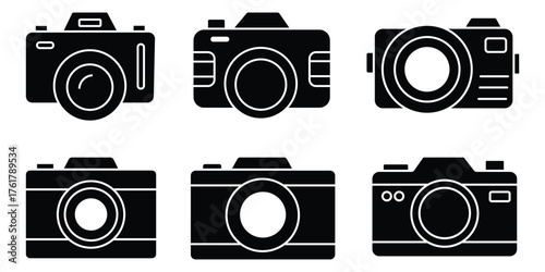 Photo camera icons set. Icon set of camera. Photography symbol. Photographing sign. Camera line art icon for apps and websites