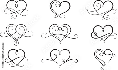 seamless pattern with hearts isolated on transparent background, editable vector file