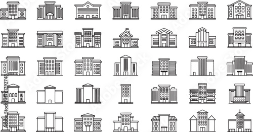 set of buildings vector