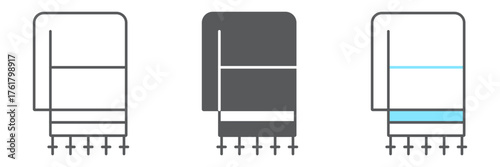 Jewish tallit icon, religion and israel, jew tallit sign, vector graphics, a linear pattern on a white background. editable stroke