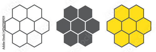 Honeycomb icon, food and honey, hexagon sign, vector graphics, a linear pattern on a white background. editable stroke
