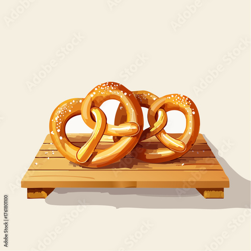Bretzels dorés d’automne en 3D
